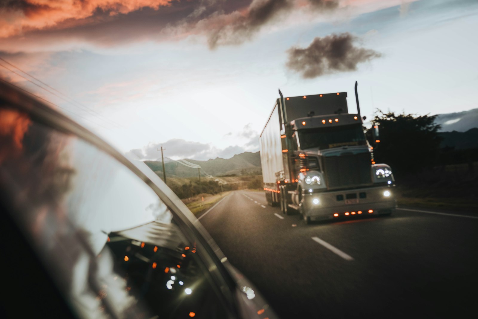 Heavy transport convoy operating on the road
